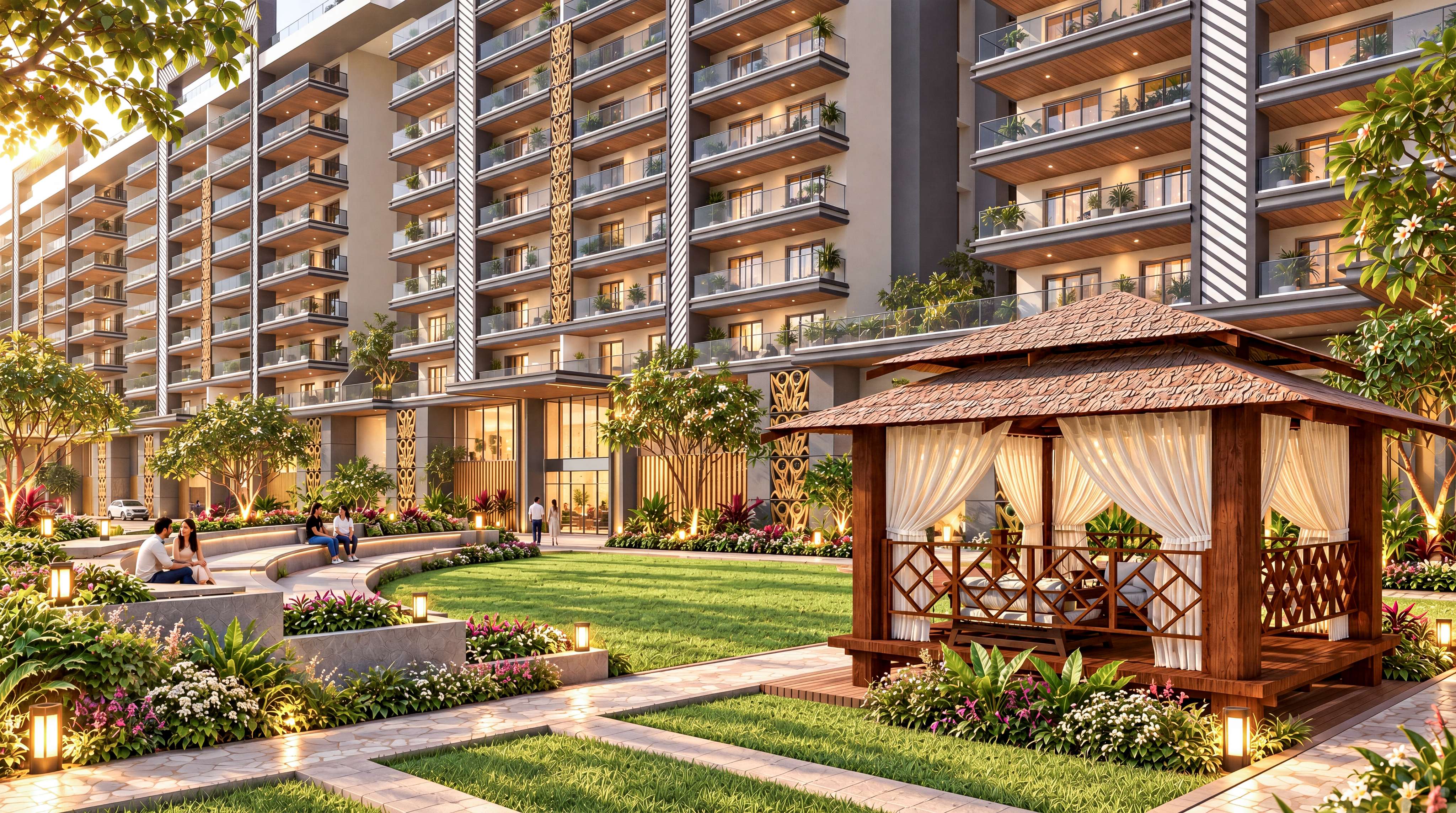 KK Lake City 3D exterior render of residential towers and outdoor amenities