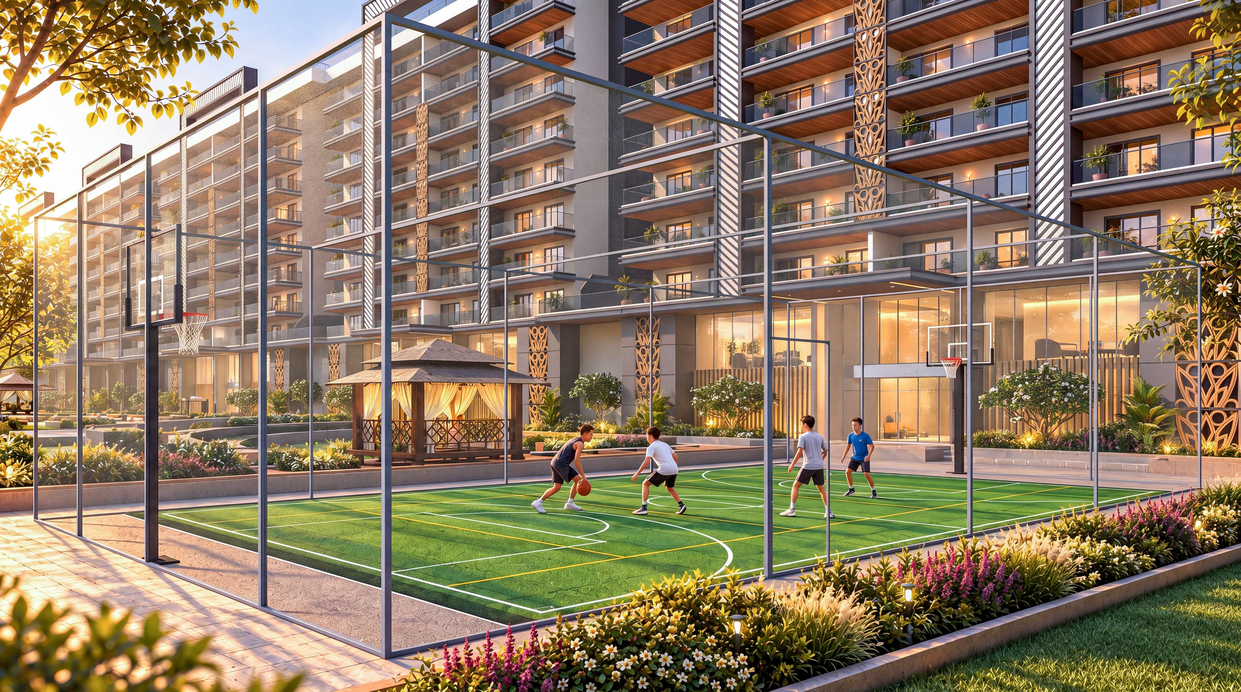 KK Lake City 3D exterior render of residential buildings and outdoor spaces